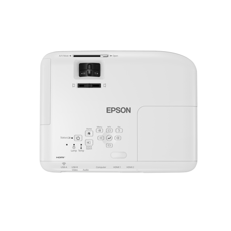Proiector Epson EB-FH06, (succesor EB-U05), 3LCD, 3500 lumeni, FHD 1920*1080, 16:9, 16.000:1, lampa 6.000 ore/ 12.000 ore Ecomode, dimensiune maxima imagine 332", USB 2.0 Type A, USB 2.0 Type B, Wireless LAN IEEE 802.11b/g/n optional, VGA, 2* HDMI, Composite in, Kensington lock, Wireless LAN unit