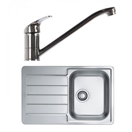 Pachet promotional Alveus Chiuveta Line 80, cuva dreapta, inox + Baterie GM 110, Crom