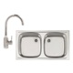 Pachet promotional Alveus Chiuveta Basic 160 satin, inox + Baterie GM 120, Crom