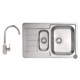 Pachet promotional Alveus Chiuveta Line 70 dreapta, inox + Baterie GM 120, Crom