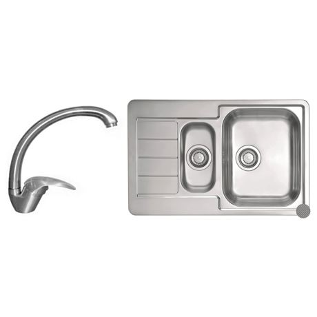 Pachet promotional Alveus Chiuveta Line 70, cuva dreapta, inox + Baterie GM 130, Crom
