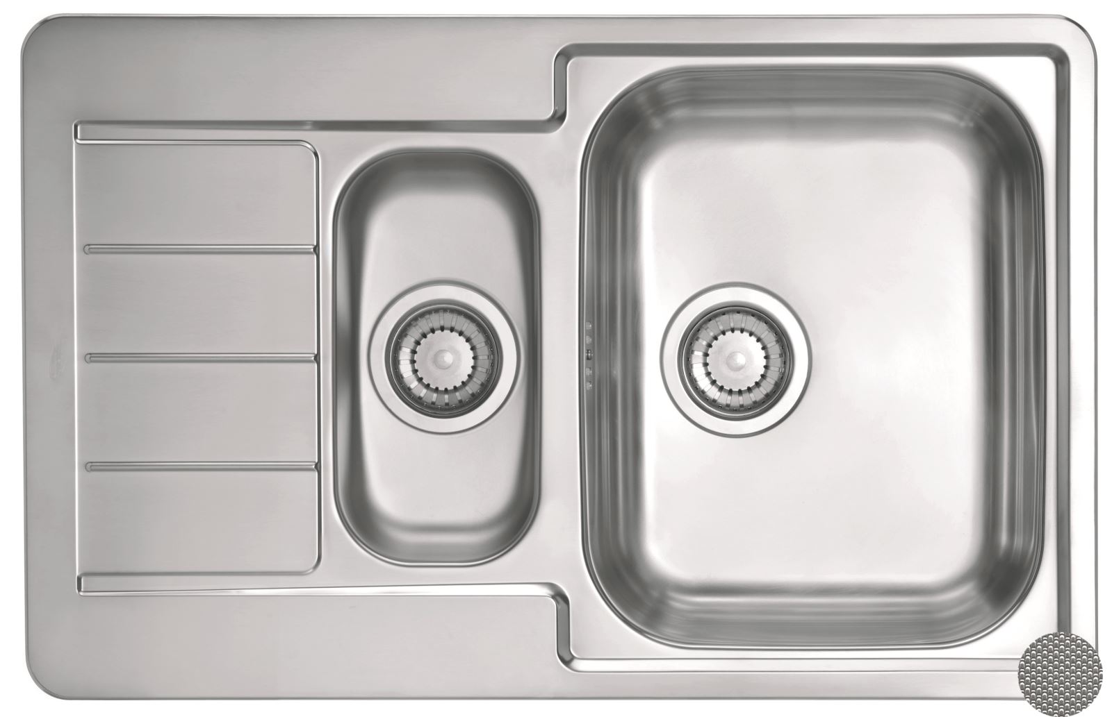 Pachet promotional Alveus Chiuveta Line 70 dreapta, inox + Baterie GM 130, Crom
