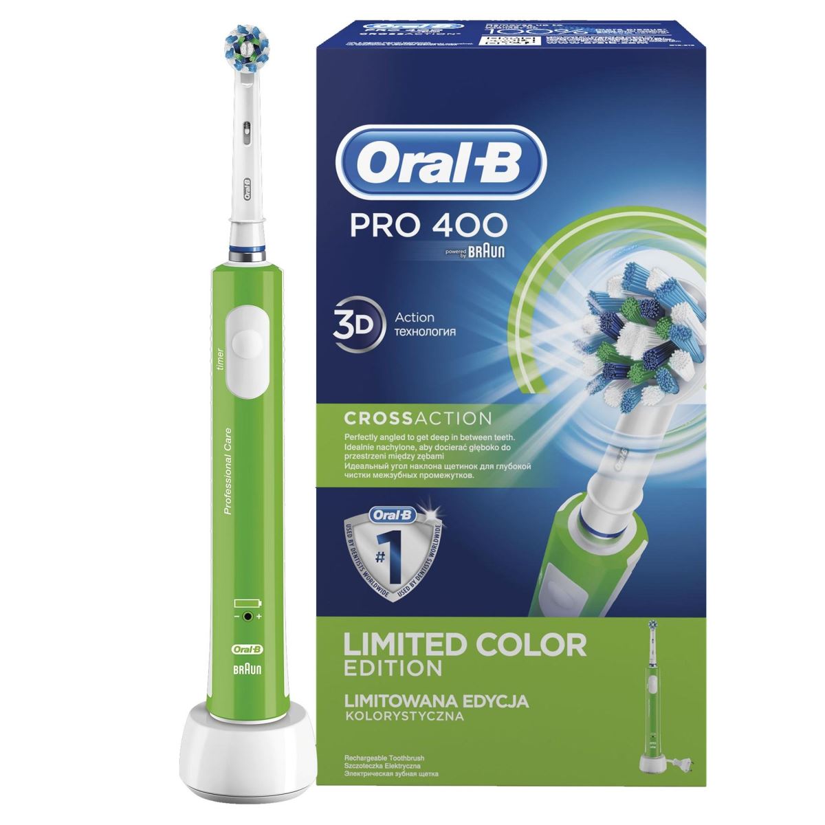 Periuta electrica Oral B PRO 400 Cross Action Green