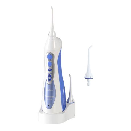 Irigator Bucal Panasonic EW1211W845, 1400 Impulsuri/min, 2 Duze inclus, Alb/Albastru
