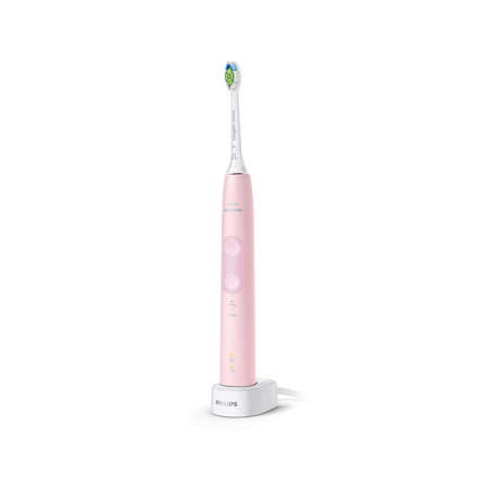 Periuţă de dinţi sonică electrică Philips Sonicare ProtectiveClean 4500 HX6836/24, 2 moduri, 1 capăt de periere, Încărcător, Timer, Indicator baterie, Senzor de presiune integrat, 1 funcţie BrushSync, Roz pastel