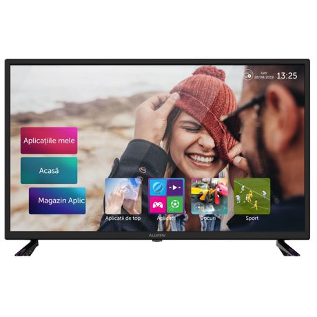 Televizor LED Allview 32ATS5000-H, 81 cm, Rezolutie HD, Smart TV, Compatibil CI+, Sistem audio stereo, Wi-fi, Negru
