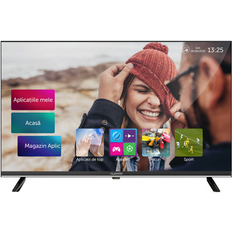 Televizor LED Allview 40ATS5100-F, 101 cm, Full HD, Smart TV, Wi-Fi, Sistem audio stereo, Negru/argintiu