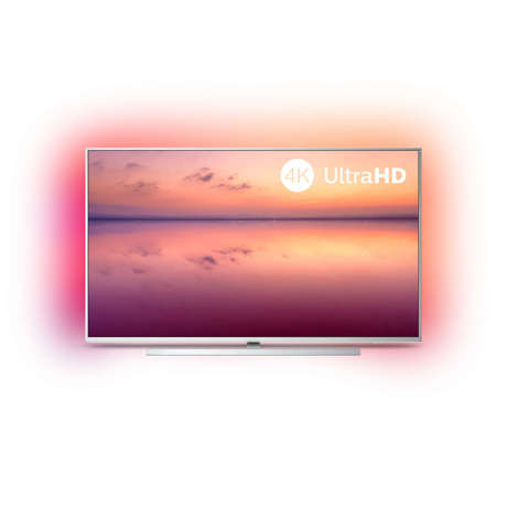 Televizor LED Philips 43PUS7304/12, 108 cm, 4K UHD, Smart TV, Dolby Atmos, Procesor Quad Core, Wi-Fi, Bluetooth, CI+, Ambilight, Argintiu deschis