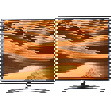 Televizor UHD LG 49UM7400PLB, 123 cm, Smart TV, 4K, Smart ThinQ, Procesor Quad Core, Bluetooth 5.0, Wi-Fi, Sunet stereo, Negru