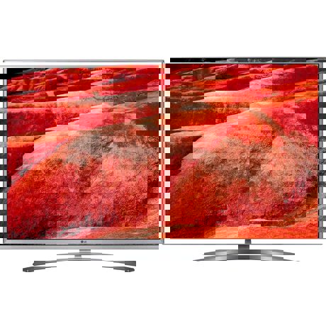Televizor UHD LG 50UM7600PLB, 127 cm, Smart TV, 4K, Smart ThinQ, Procesor Quad Core, Bluetooth 5.0, Wi-Fi, Sunet stereo, Negru/Argintiu