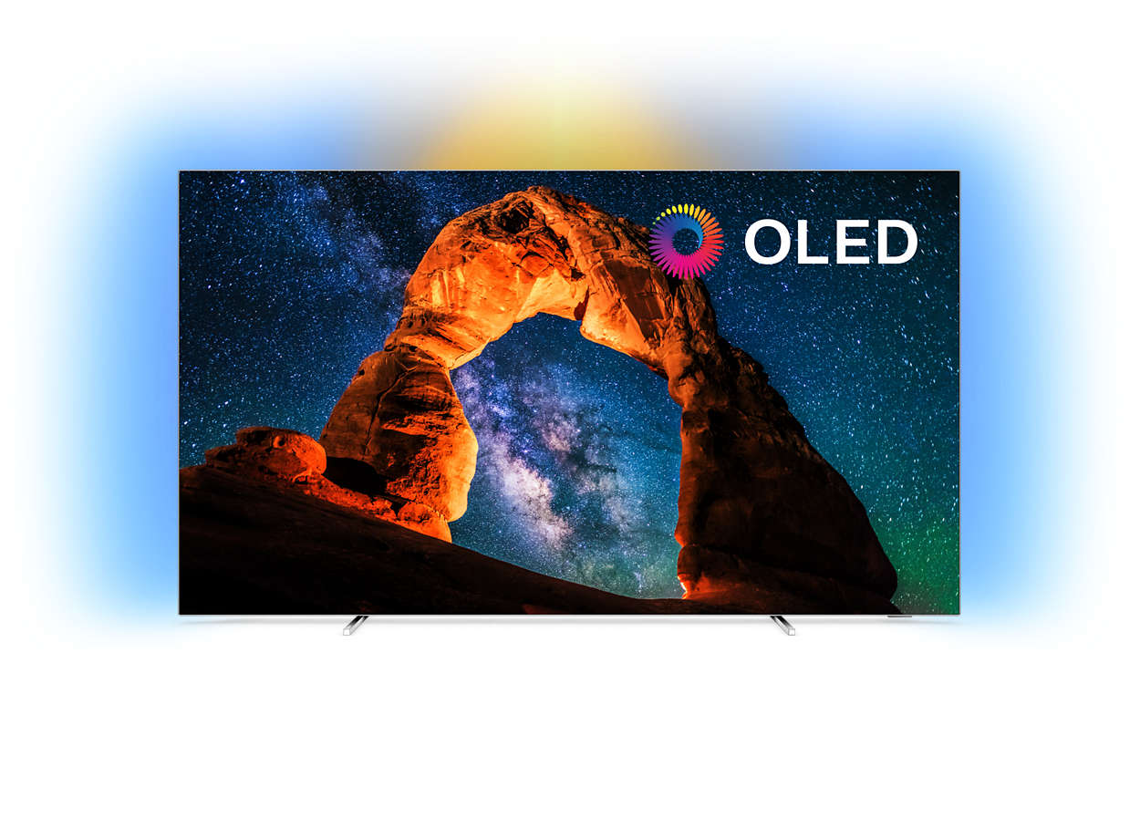 Televizor OLED Philips 55OLED803/12, Smart TV, Android TV, 139 cm, 4K Ultra HD, Argintiu