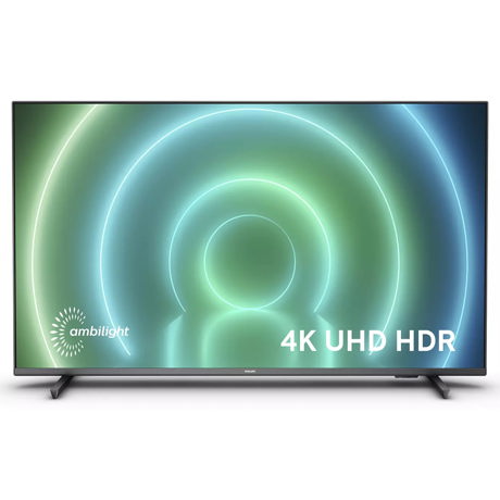 Televizor LED Philips 70PUS7906/12, 177 cm, 4K UHD, Android TV, Dolby Atmos, Wi-Fi, Bluetooth, CI+, Ambilight, Gri antracit