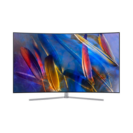 Televizor QLED curbat Samsung 55Q7CAM, 138 cm, Smart 4K, Ultra HD Premium, HDR 1500, Argintiu