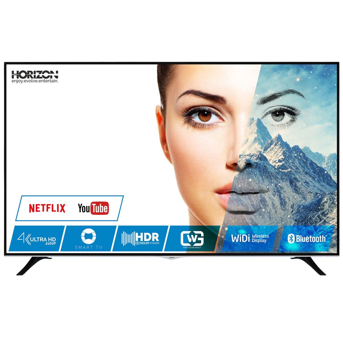 Televizor LED Smart Horizon 65HL8530U, 164 cm, 4K UHD, Smart TV, Wi-Fi, Bluetooth, Negru/Argintiu