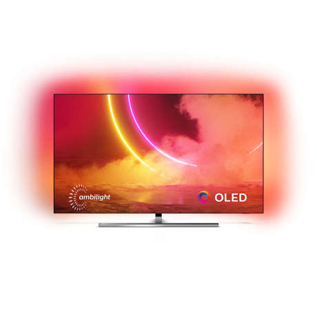 Televizor OLED Philips 65OLED855/12, Smart TV, OS Android, 164 cm, 4K Ultra HD, Wi-Fi, Bluetooth, CI+, Ambilight, Gri metalizat
