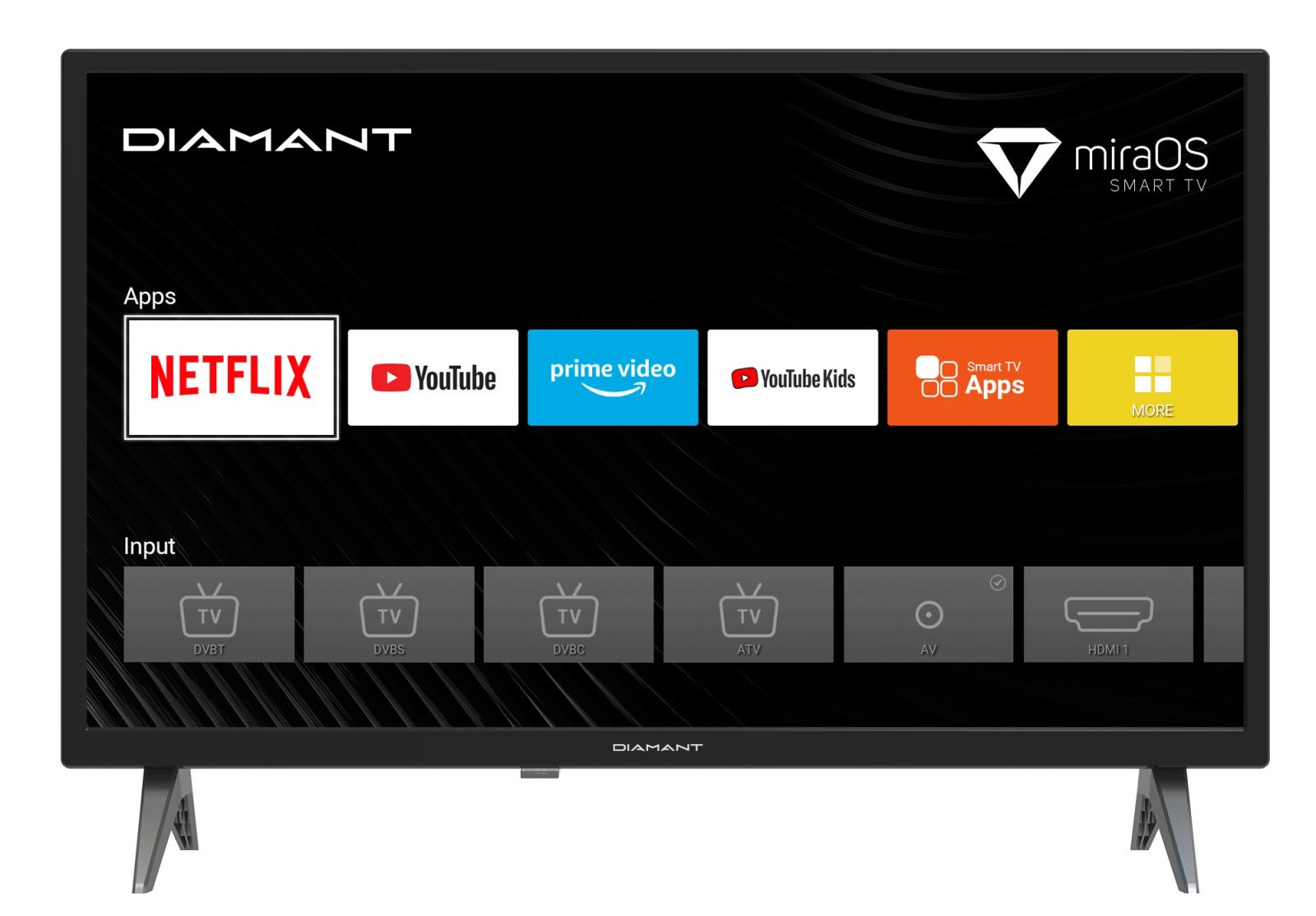 Televizor LED Diamant Horizon 24HL4330H, 60 cm, Smart TV, Rezolutie HD, Wi-Fi, CI+, Negru