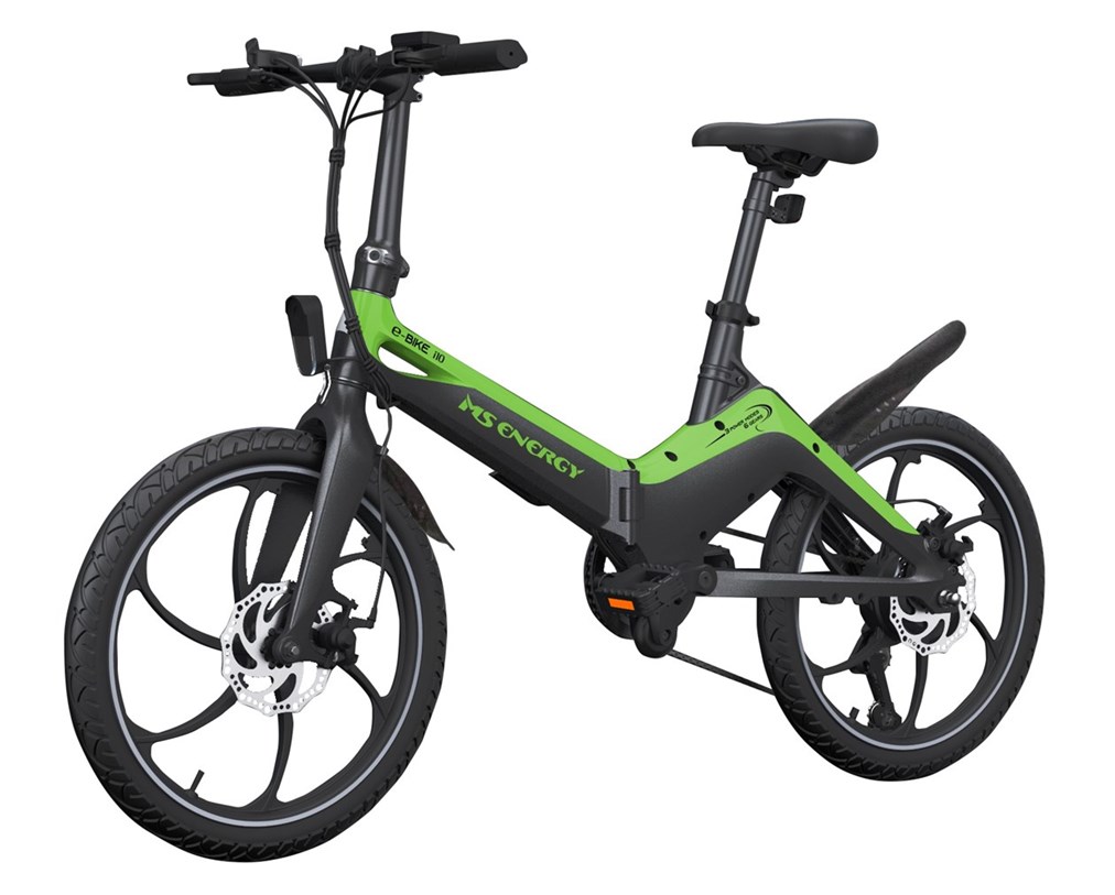 Bicicleta electrica MS ENERGY e-bike i10 Green, viteza Max.  25km/h, Motor 250W, Autonomie pana la 50 km, suporta pana la 120kg