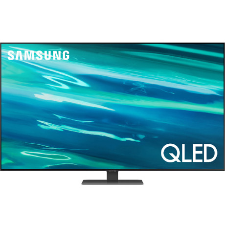 Televizor QLED Samsung 65Q80A, 163 cm, 4K UHD, PQI 3800, Dolby Digital Plus, Procesor Quantum 4K, Smart TV, Wi-Fi, Bluetooth, CI+, Carbon silver