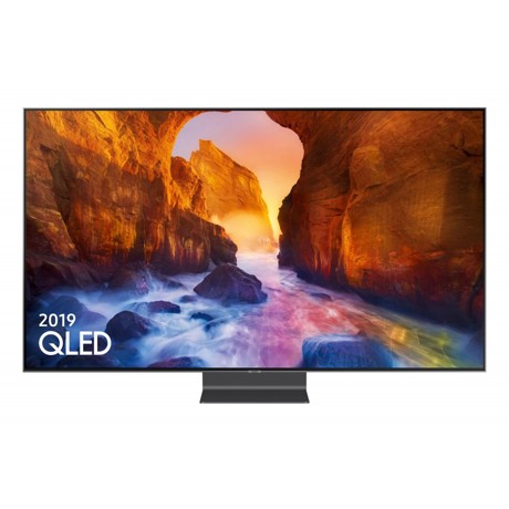 Televizor QLED Samsung QE75Q90RAT, 189 cm, 4K UHD, PQI 4000, Ultra Black, Procesor Quantum 4K, Dolby Digital Plus (60 W), Tehnologie AI, Mod jocuri, Smart TV, Wi-Fi, Bluetooth de energie scazuta, CI+, Argintiu carbon