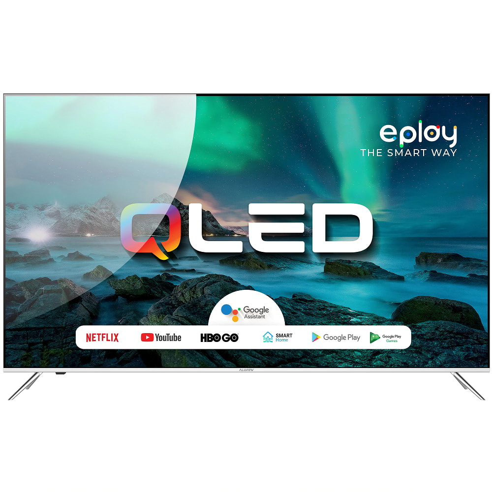 Televizor QLED Allview QL65ePlay6100-U, 164 cm, 4K UHD, Smart TV, Wi-Fi, Bluetooth, Dolby Audio, Negru
