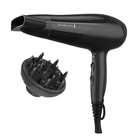 Uscator de par Remington Ionic Dry D3190, 2200W, 3 trepte de temperatură / 2 trepte de viteză, Concentrator, Difuzor, Mov/Negru