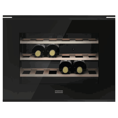 Vitrina pentru vinuri incorporabila Franke Mythos FMY 24 WCR BK Nero, 24 sticle, Control electronic, Display, H 45 cm, L 56 cm, Negru 131.0690.488