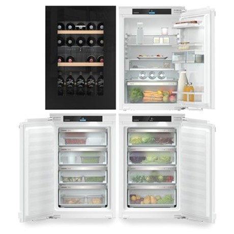 Side by Side Incorporabil Liebherr IXRFWB 3963, 415 l, NoFrost, BioFresh, EasyFresh, Display Touch & Swipe, Vitrina vinuri-TipOpen, SuperCool, SuperFrost
