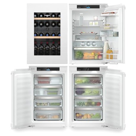 Side by Side Incorporabil Liebherr IXRFWB 3966, 415 l, NoFrost, BioFresh, EasyFresh, Display Touch & Swipe, Vitrina vinuri-TipOpen, SuperCool, SuperFrost