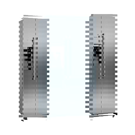Frigider side by side Neff KA3923IE0, No Frost, 562 l, Clasa energetica E, Multi-AirFlow, super-racire, super-congelare, TouchControl electronic integrat în uşă cu afişaj digital, FreshSense, dozator iluminat pentru apă potabilă, cuburi de gheaţă sau gheaţă sfărâmată, filtru de apa (furtun de conectare inclus), H 177 cm, Inox