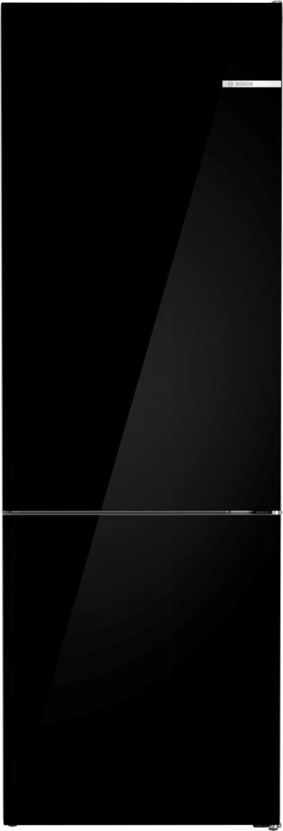 Combina frigorifica Bosch KGN49LBCF, 440 l, NoFrost, PerfectFit, Iluminare LED, Clasa C, H 203 cm, Sticla neagra