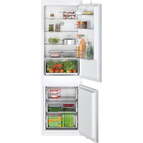 Combina frigorifica incorporabila Bosch KIN86NSE0, 260 l, No Frost, EcoAirflow, Iluminare LED, Clasa E, H 177.2 cm