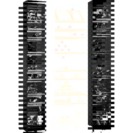 Vitrina de vinuri Bosch KWK36ABGA, 370 l, 199 sticle, Iluminare LED, Doua circuite de racire, Clasa G, H 186 cm,Negru