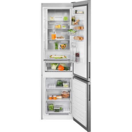 Combina frigorifica Electrolux LNT8MC36X3, 366 l, No Frost, Afisaj LCD, CustomFlex, Multi Flow, Iluminare LED, Clasa C, H 201 cm, Inox antiamprenta