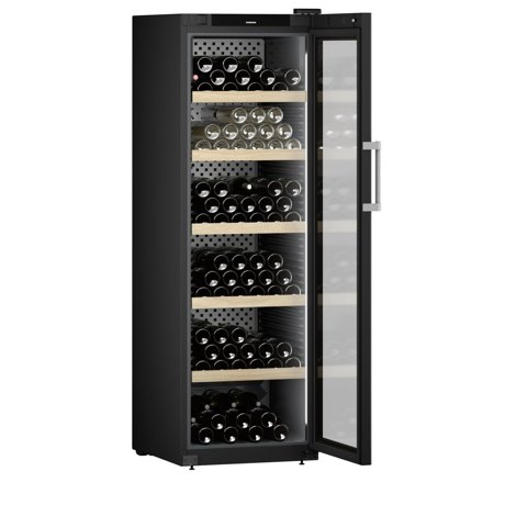 Vitrina de vinuri Liebherr WPbli 5231,  229 sticle, Clasa F, Rafturi lemn, Control electronic Display, H 188.4 cm, 443 l, Negru