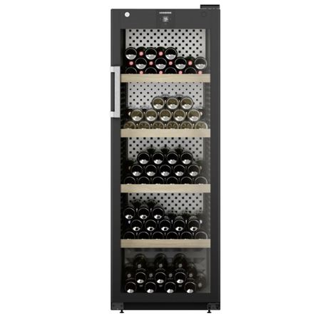 Vitrina de vinuri Liebherr WSbli 5031, GrandCru Selection 196 sticle, Clasa F, Rafturi lemn, Control electronic Display, H 168.4 cm, 378 l, Negru