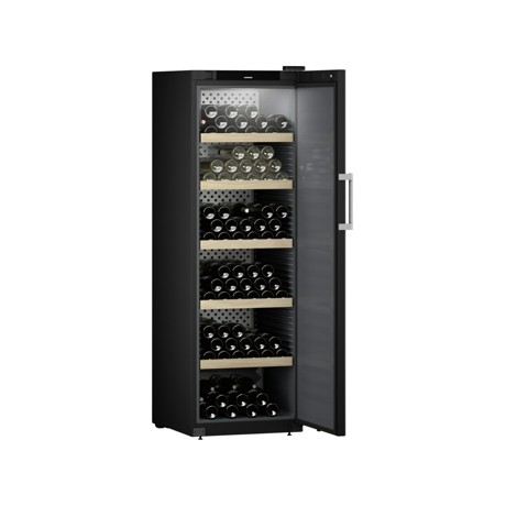 Vitrina de vinuri Liebherr WSbli 5231, GrandCru Selection 229 sticle, Clasa E, Rafturi lemn, Control electronic Display, H 188.4 cm, 434 l, Negru