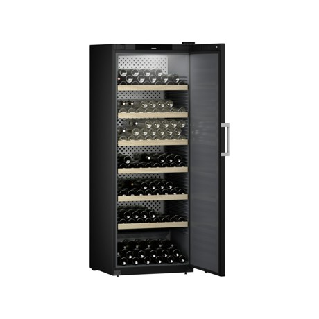Vitrina de vinuri Liebherr WSbli 7731, GrandCru Selection 324 sticle, Clasa E, Rafturi lemn, Control electronic Display, H 204.4 cm, 628 l, Negru