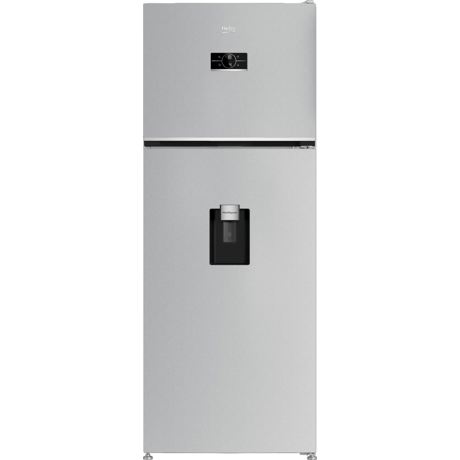 Frigider cu doua usi Beko B5RDNE504LDM, 477 l, No Frost, AeroFlow™, HarvestFresh™, Everfresh+®, Slim tank water dispenser, Display touch control, Clasa E, L 70 cm, H 186,5 cm, Glossy Grey