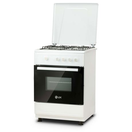 Aragaz LDK TK6060 WH NG, Gaz, 4 arzatoare, Siguranta, 64 L, Capac metalic, 60x60 cm, Alb, ART12494