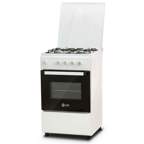 Aragaz LDK TK5060 WH NG, Gaz, 4 arzatoare, Siguranta, 50 L, Capac metalic, 50x60 cm, Alb, ART12495