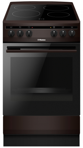 Aragaz Hansa FCCM58088, Plita vitroceramica, 4 zone de gatit, Electric, Grill, Indicator caldura reziduala, Clasa A, 50 cm,Maro