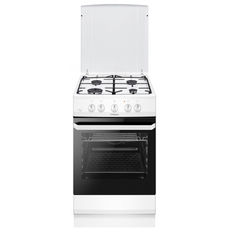 Aragaz Hansa FCGW510009, Gaz, 4 arzatoare, Capac metalic, Iluminare, 50x60 cm, Alb