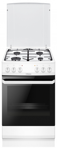 Aragaz mixt Hansa FCMW58069, Mixt, 4 arzatoare, Cuptor electric,8 funcţii ,Grill, Timer, Clasa A, 60 cm, Alb