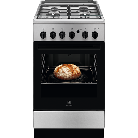 Aragaz Electrolux LKG504012X, Gaz, 4 Arzatoare, Grill, Autocuratare catalitica, Aprindere Electrica, Siguranta gaz, 50x60 cm, Inox/Negru