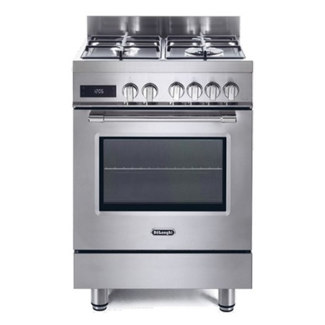 Aragaz profesional DeLonghi PRO 66 MXL PZ, 4 arzatoare Gaz, Cuptor electric multifunctional, 74 l, 11 functii, Inox