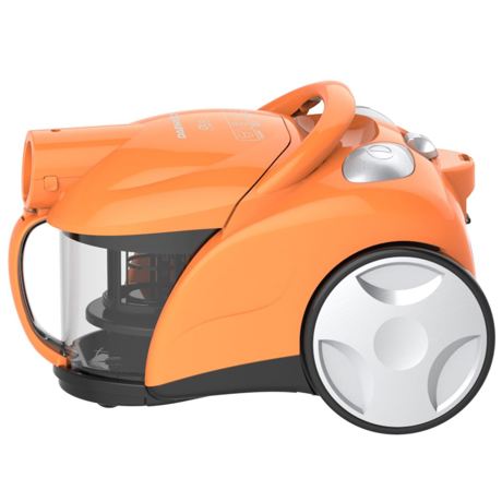 Aspirator fara sac Daewoo RCC-150P-3, 700 W, Recipient colectare 1.2 L, Control putere variabil, Tub telescopic, Portocaliu/Negru