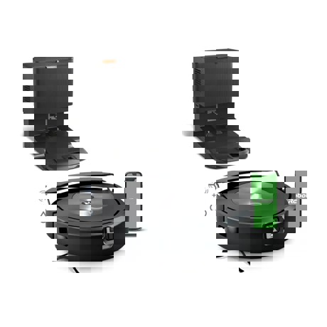 Aspirator robot IROBOT Roomba Combo J7+, 0.31l, 14.4V, autonomie max 90 min, Navigare PrecisionVision, functie mop, negru-argintiu