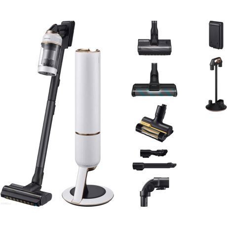 Samsung Bespoke Jet plus VS20B95843W / GE 60min Aspirator baterie detașabilă Mini tablou de distribuție, Dimensiuni: 210 x 250 x 1000 mm, puterea motorului 580w, baterie Li-Ion, nr baterii =1