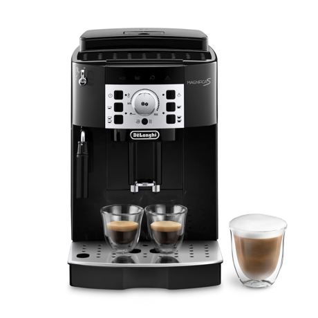 Espressor Delonghi ECAM22.115.B, sistem manual de spumare, rasnita cu 13 setari, 1450 W, 15 bari, 1.8 l, Negru