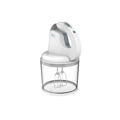 Mixer reincarcabil Singer FREE HM-1500, Incarcare USB, 7,4V, Baterie Li 1500 maH, 2.2 L, 5 viteze, Indicatoare LED, Alb/Argintiu